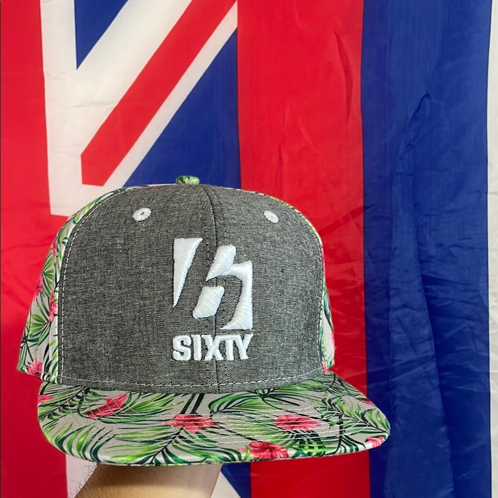 6Sixty Gray and Floral Snapback Hat
